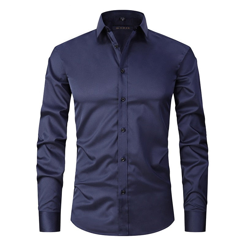 Ashford Heren Overhemd Slim Fit Anti-Kreuk - Strijkvrij Dress Shirt van Katoen, Bamboevezel en Stretch - Licht en Ademend, in 10 Kleuren