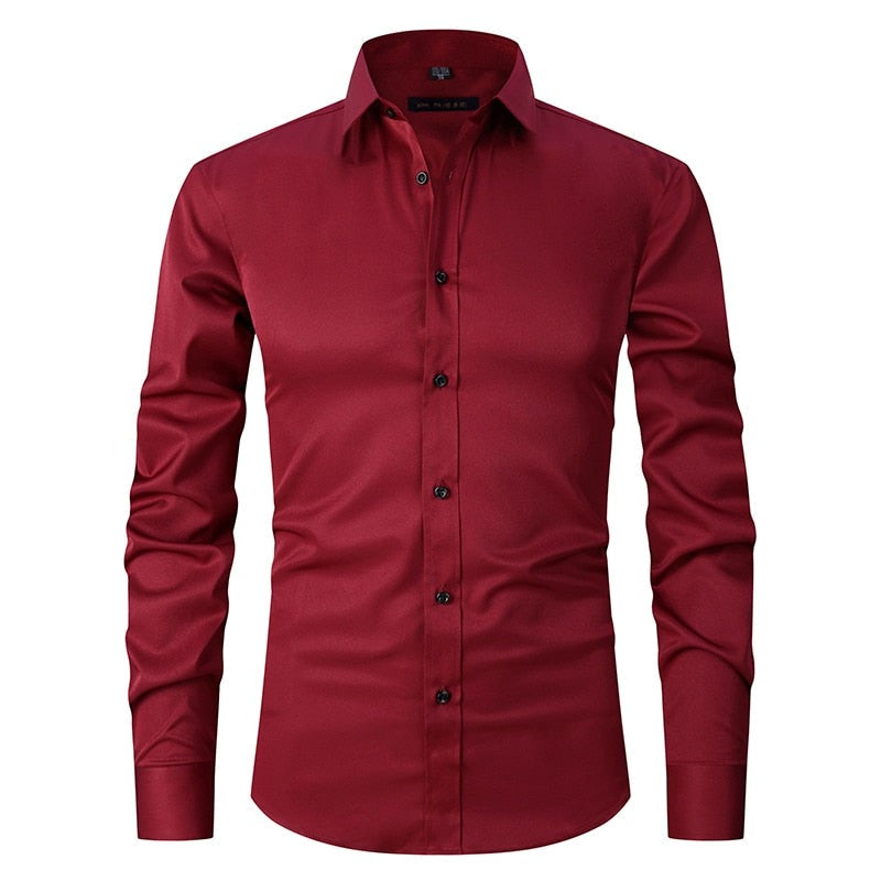 Ashford Heren Overhemd Slim Fit Anti-Kreuk - Strijkvrij Dress Shirt van Katoen, Bamboevezel en Stretch - Licht en Ademend, in 10 Kleuren