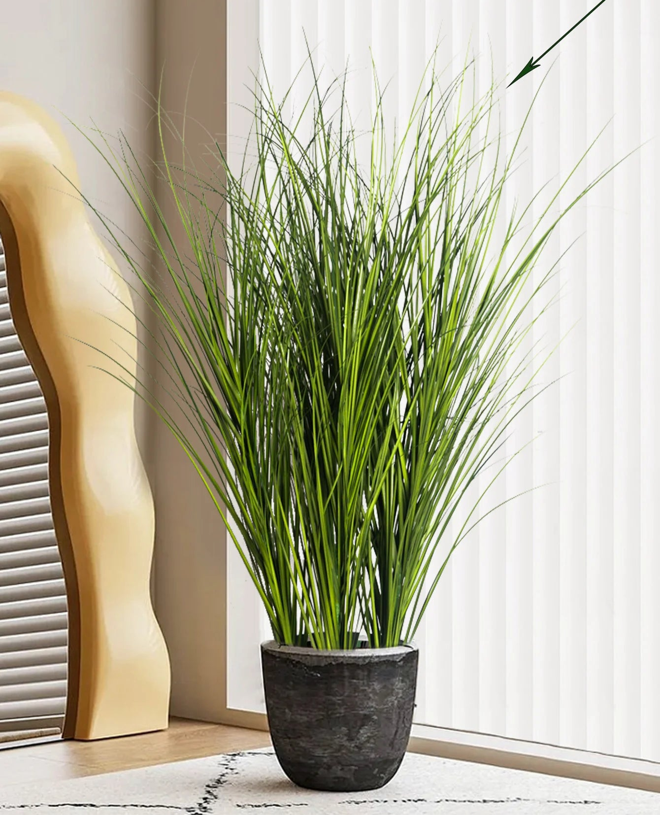 Kunst Rietgrasplant Groot | Nep Ui-Gras Plant | Tropisch Groen Voor Woning, Tuin & Kantoor