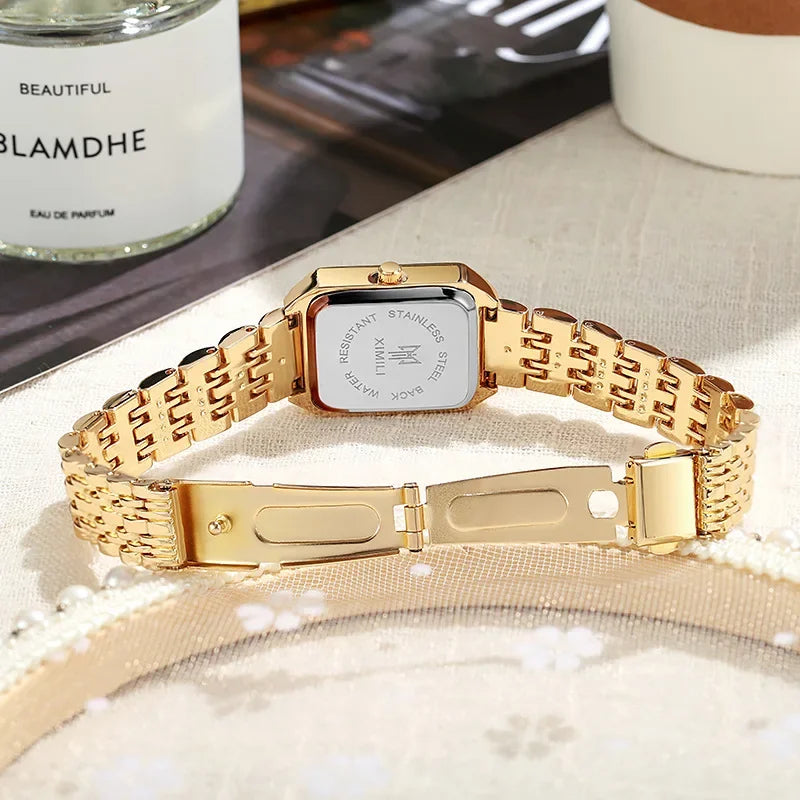 Modern Dames Quartz Horloge - Lederen Band en Slank Ontwerp, Perfect Accessoire voor Zakelijke Elegantie