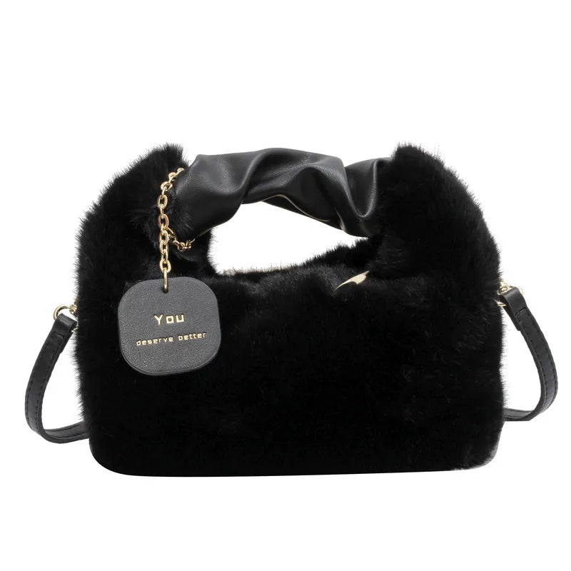 Fluffy crossbody bag for women