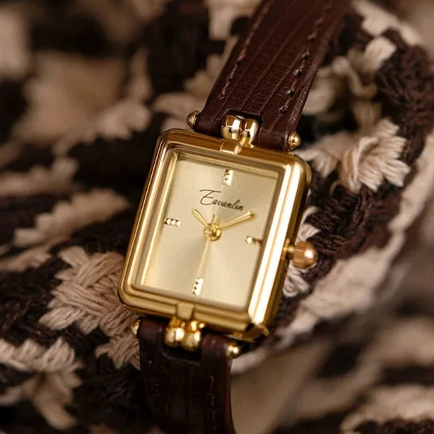 Sienna - Elegante quartz horloge met gouden wijzerplaat