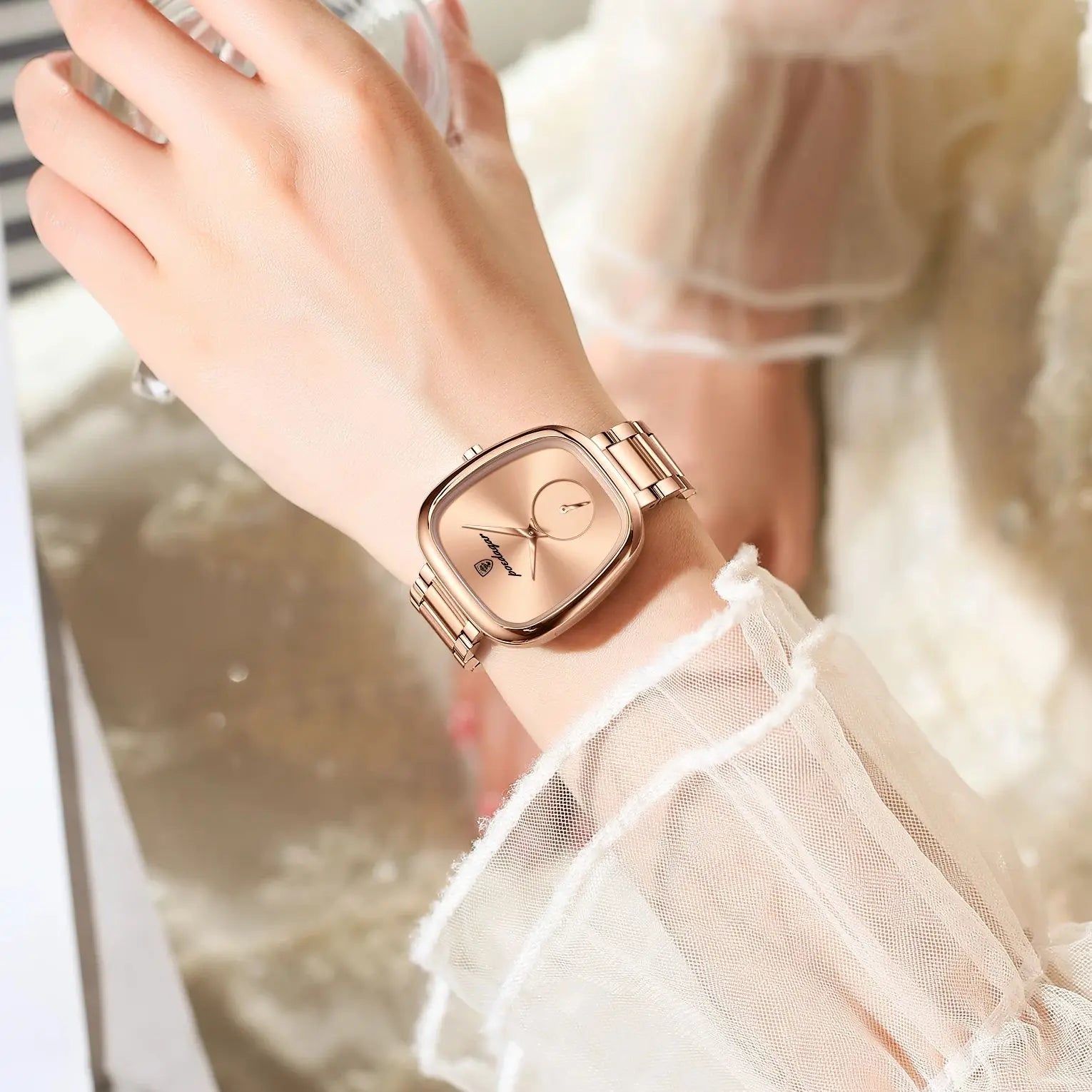 Luxe Dameshorloge - Waterdicht Quartz Polshorloge met Roestvrijstalen Band, Elegant en Stijlvol voor Elke Gelegenheid