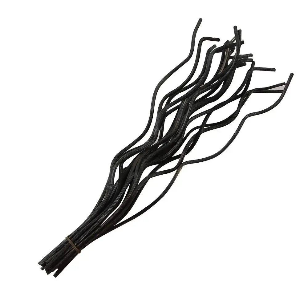 20x Lange Geurstokjes 28cm Zwart Golvend | Rattan Diffuser Stokjes | Luchtverfrisser Navulling