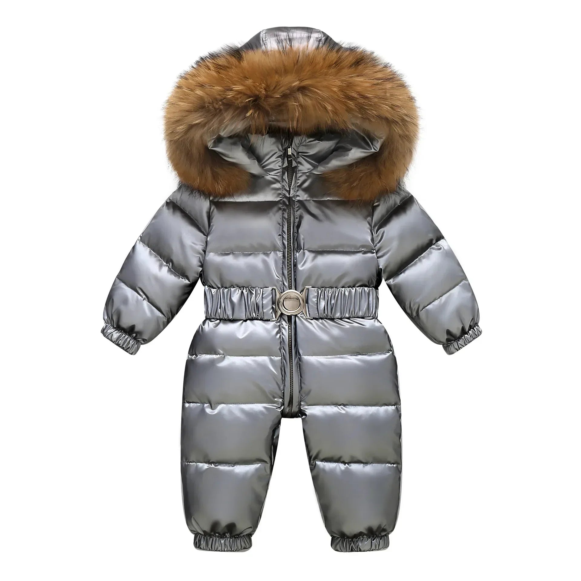 Winter Overall Niko | Waterproof snow suit with faux fur hood and belt for children
