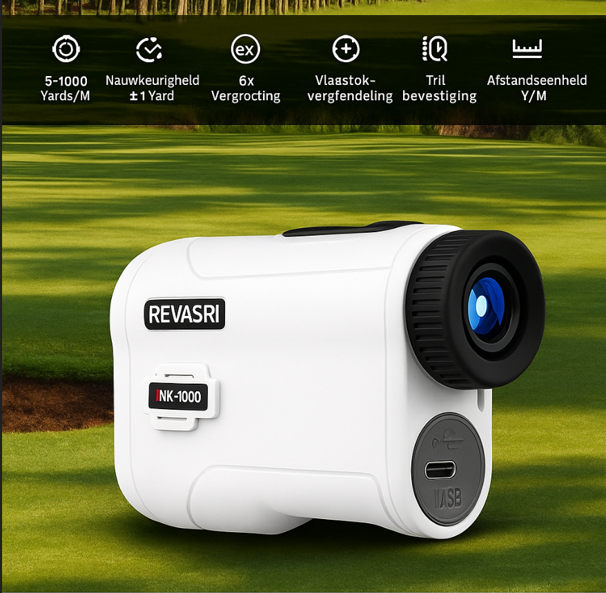 REVASRI – Golf Rangefinder met Slope & Pin Lock | Golf Afstandsmeter | 914m Laser, Oplaadbaar, Toernooilegale Slope Functie