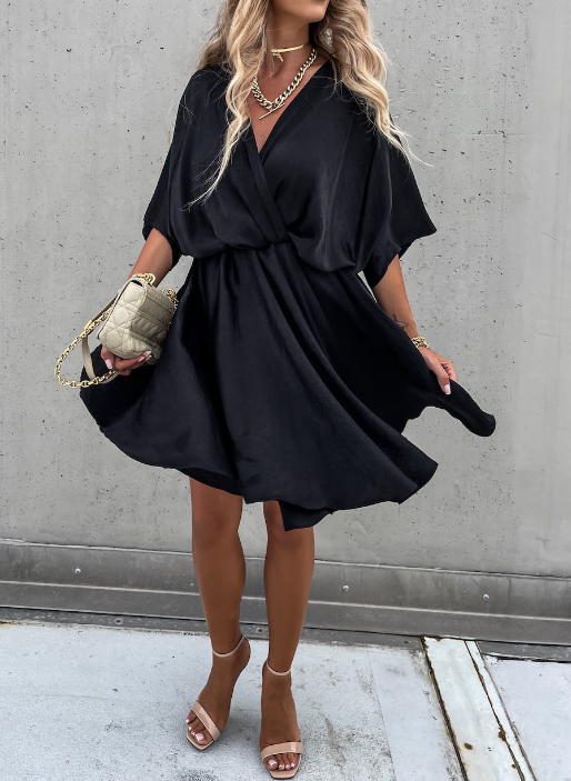 GITA | Chique Mini Jurk Voor Dames Met V-Hals - Zomers, Elegant & Luxe