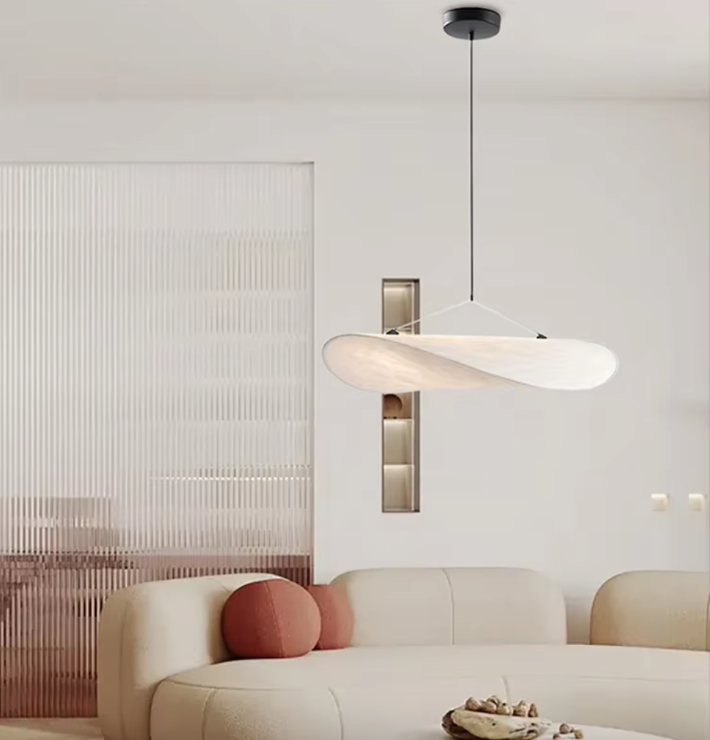 Japandi Stijl Lamp | Luxe Zijden Stoffen | Zachte Warme Gloed | Elegante Moderne Uitstraling | Milieuvriendelijk en Duurzaam | Geschikt voor Woonkamer, Slaapkamer, Eetkamer, Keuken | Vervangbare LED-verlichting