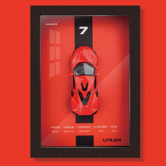 3D Auto Model in Designer Lijst - Exclusieve Mini Auto Collectie