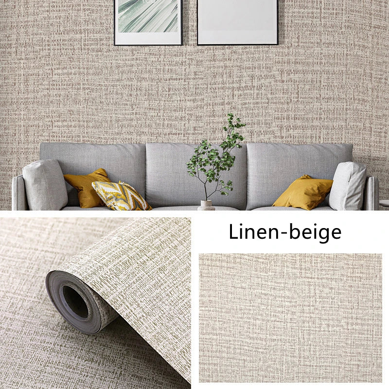 Zelfklevend Behang Met Linnen Patroon - Waterdichte Muurstickers Voor Woonkamer, Slaapkamer en Interieur
