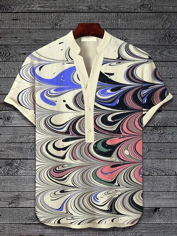 Spring and summer men's and women's shirts independent station casual fish pattern Hawaiian style printed shirts men's tops - Visconte