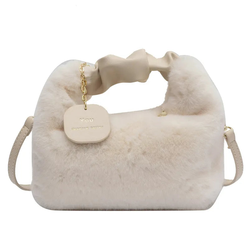 Fluffy crossbody bag for women