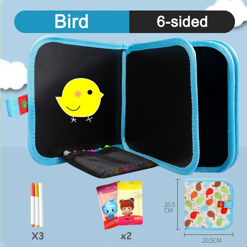 DoodlePal | Uitwisbaar tekenboek voor peuters | Uitwisbaar Tekenboek Peuters Herbruikbaar – Montessori Educatief Aquarel Doodle Boek, Leerzaam Cadeau voor Kleuters