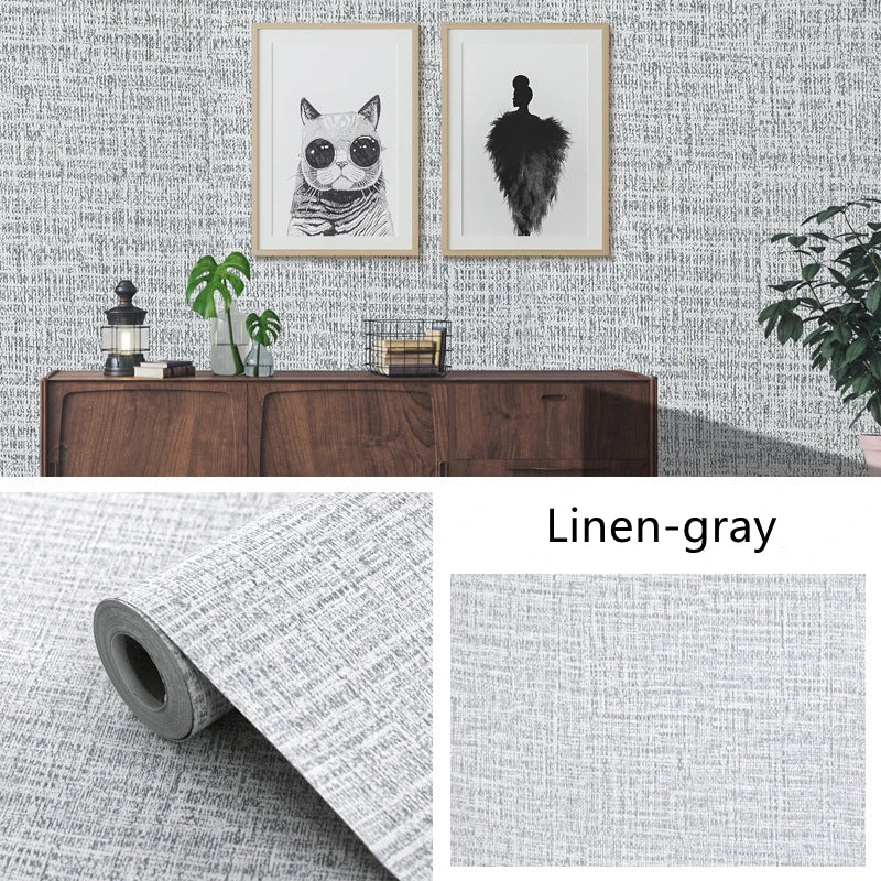 Zelfklevend Behang Met Linnen Patroon - Waterdichte Muurstickers Voor Woonkamer, Slaapkamer en Interieur
