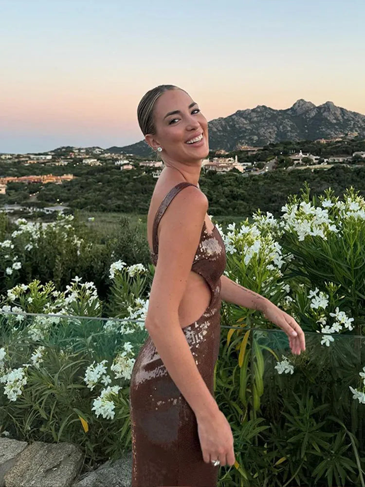 Spaghetti Strap Dress | Slimfit | Sprankelend Design - Perfect voor Gala’s en Avondfeesten