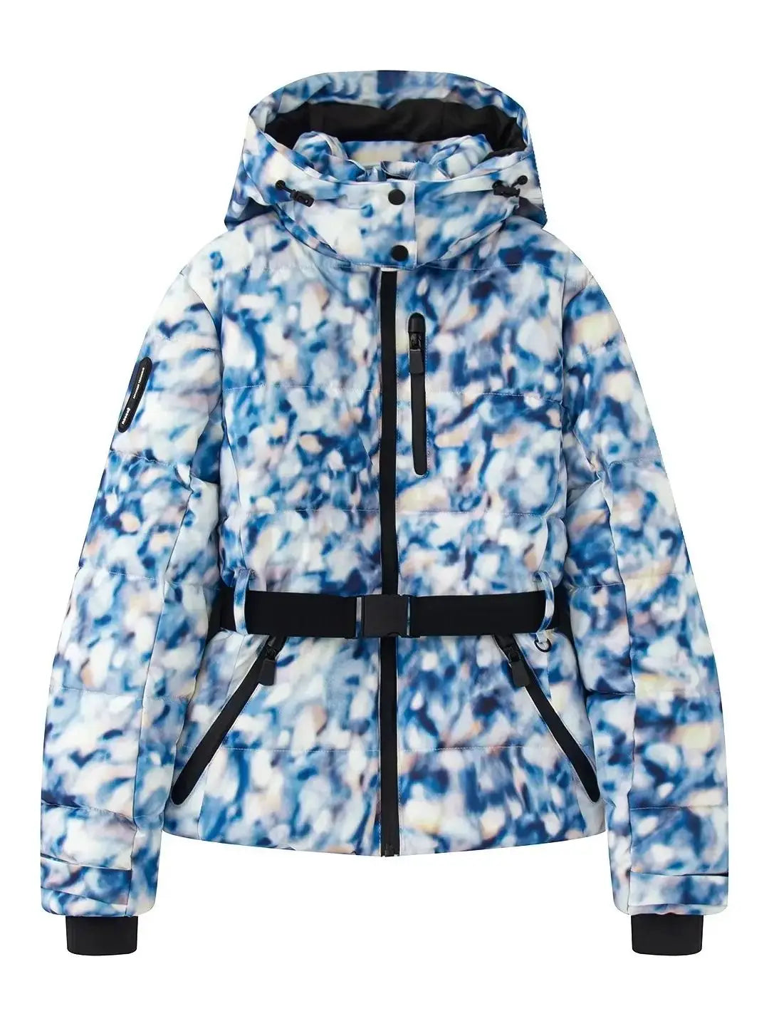 Visconte Dames Winterparka – Gewatteerde Parka met Capuchon, Hoge Taille, Winddicht, Warme Winterjas met Riem, Zwart