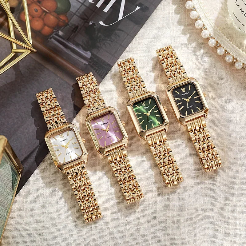 Modern Dames Quartz Horloge - Lederen Band en Slank Ontwerp, Perfect Accessoire voor Zakelijke Elegantie