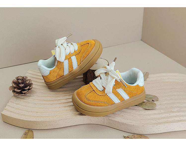 Sneaker met Veters - TinyStride Unisex, Geel/Roze/Groen, Maat 0-3 Jaar