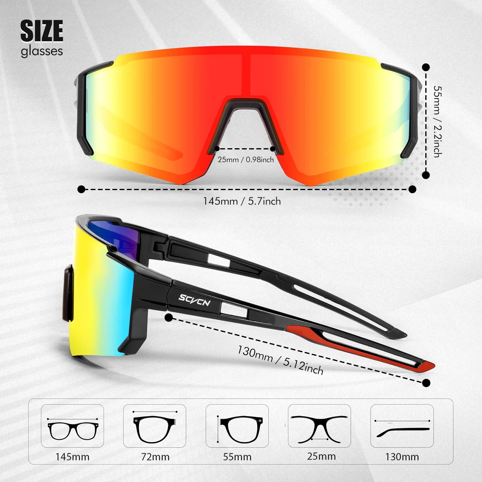 Sportzonnebril – Wraparound Lens met UV400 Filter & Ultralicht Design