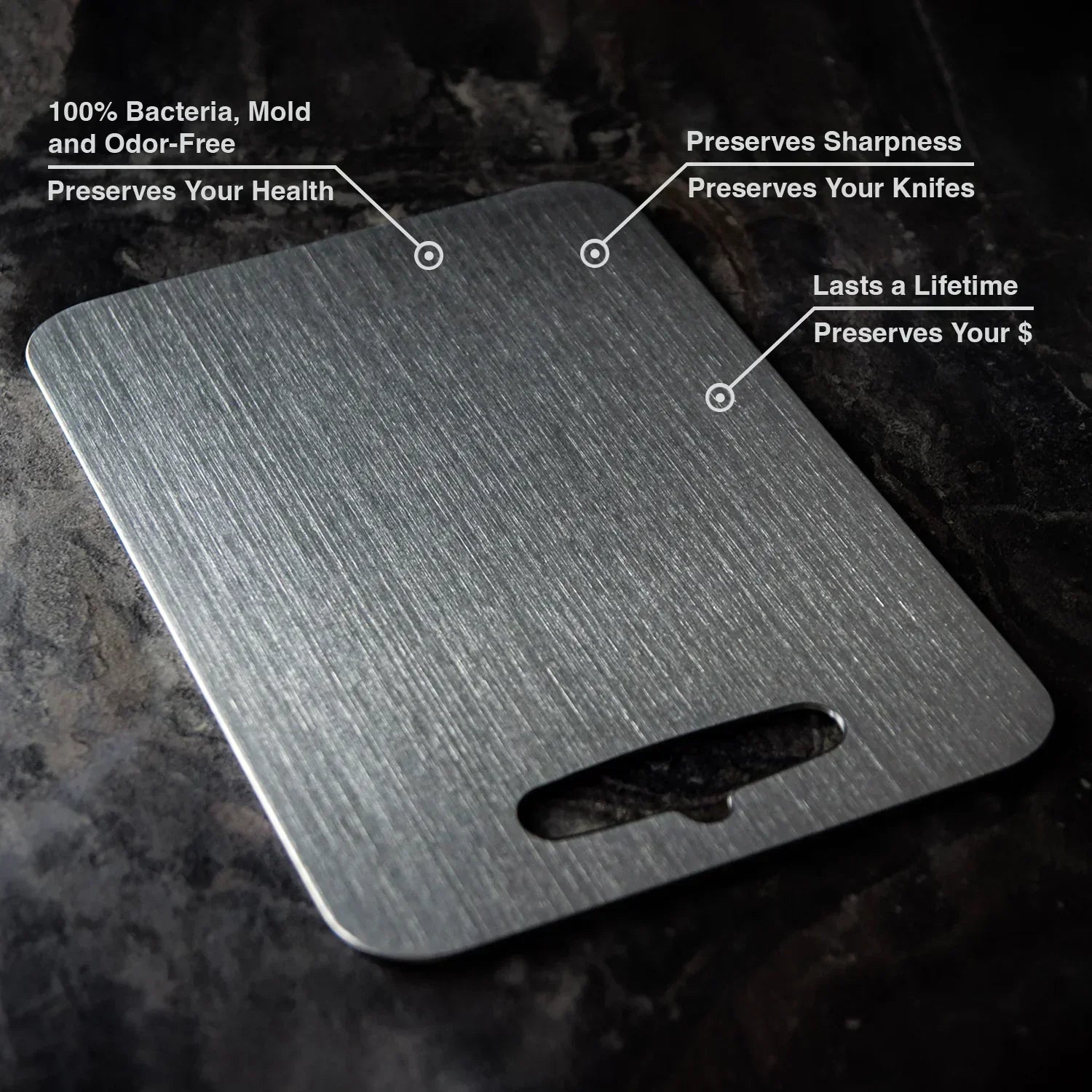 Titanium Snijplank - duurzaam - BPA- en microplastics-vrij - antibacterieel - huishoudmeester