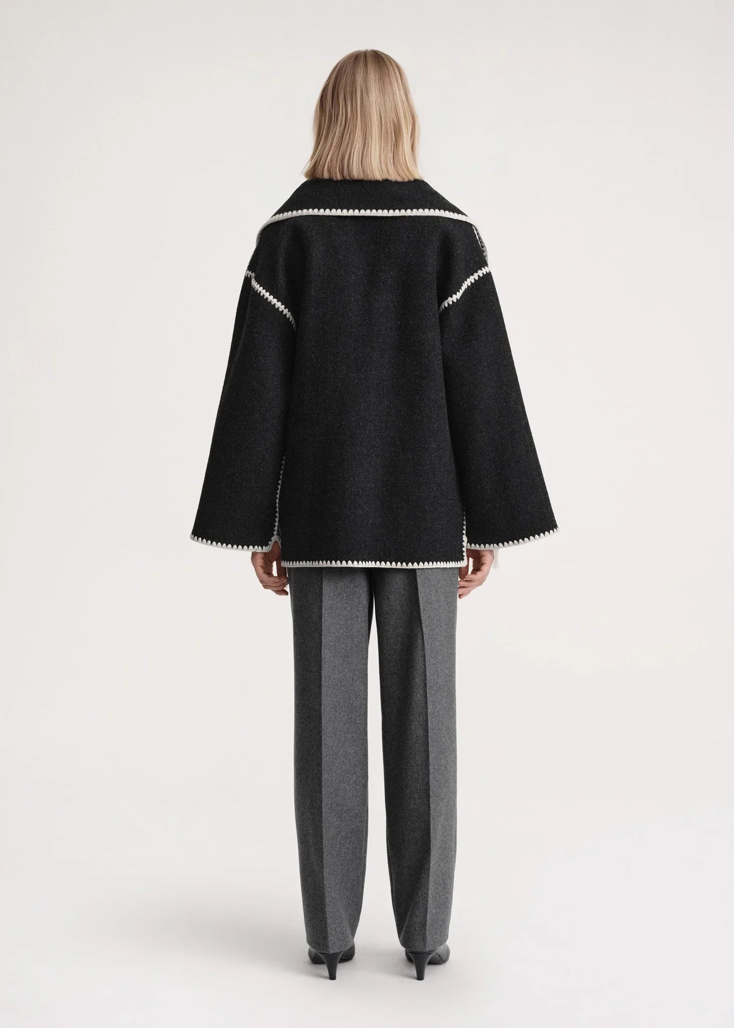 Warme Wollen Mantel voor Dames | Grijs - Elegant en Stijlvol