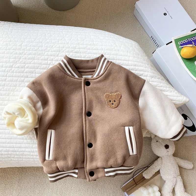Mini Style | Peuter Fluweelrib Baseball Winterjas