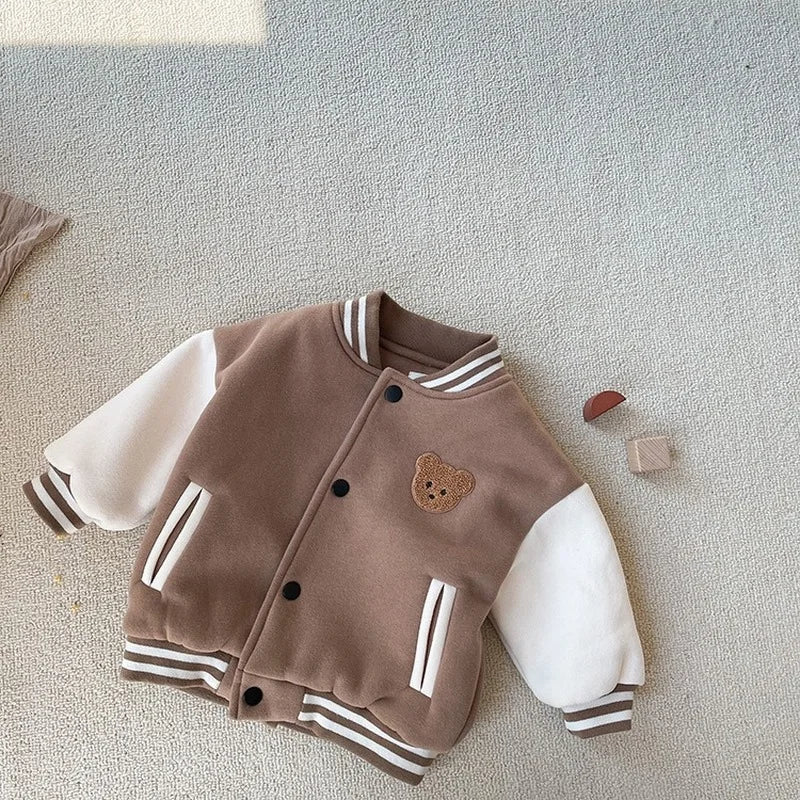 Mini Style | Peuter Fluweelrib Baseball Winterjas