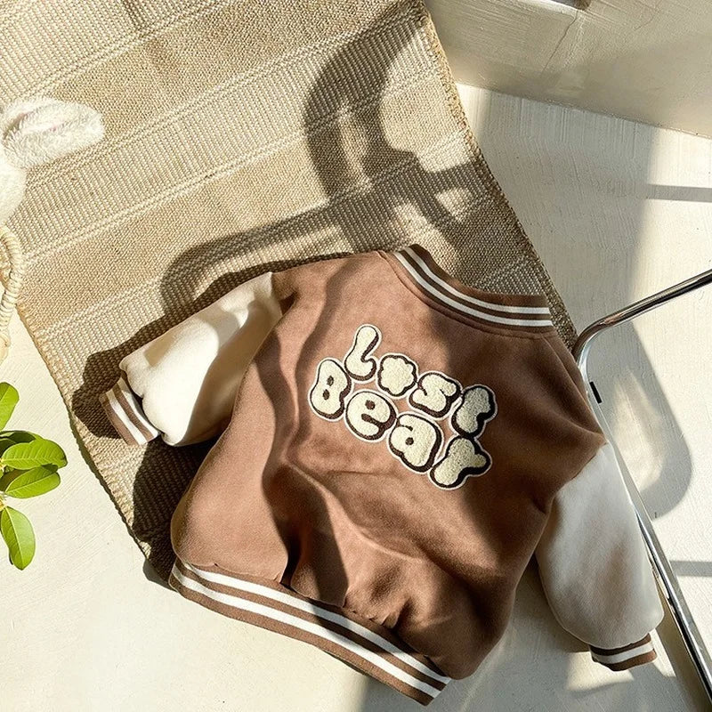Mini Style | Peuter Fluweelrib Baseball Winterjas