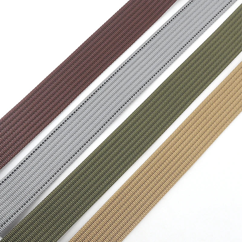 Unisex Canvas Riem met Metalen Dubbele Ring Gesp en Verstelbare Lengte