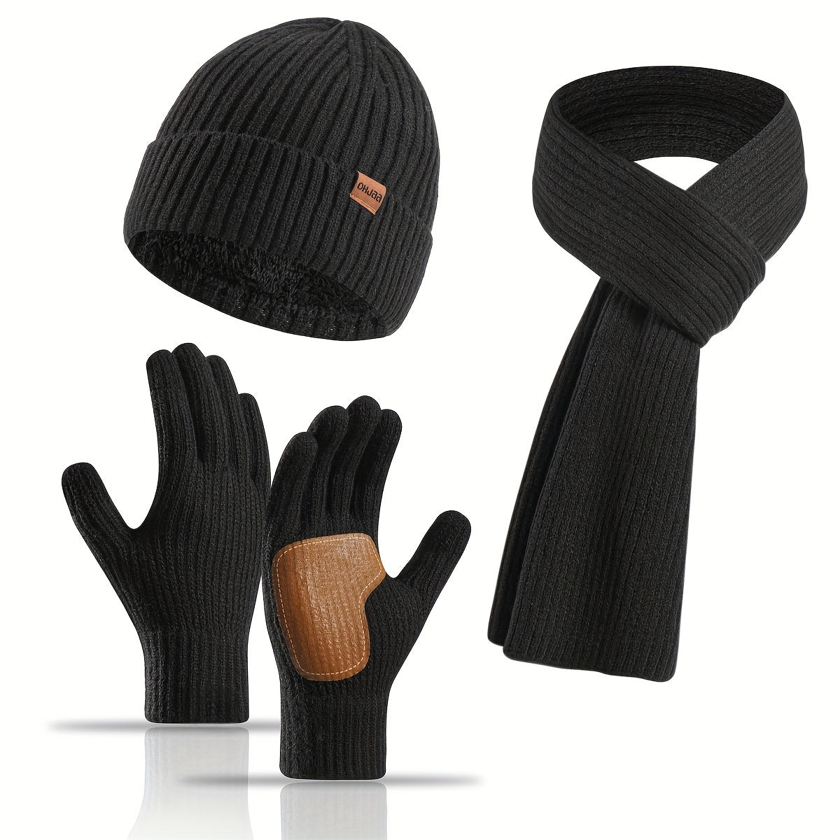 Unisex Winterset met Gebreide Muts, Sjaal en Handschoenen – Warm en Comfortabel voor Buitenactiviteiten