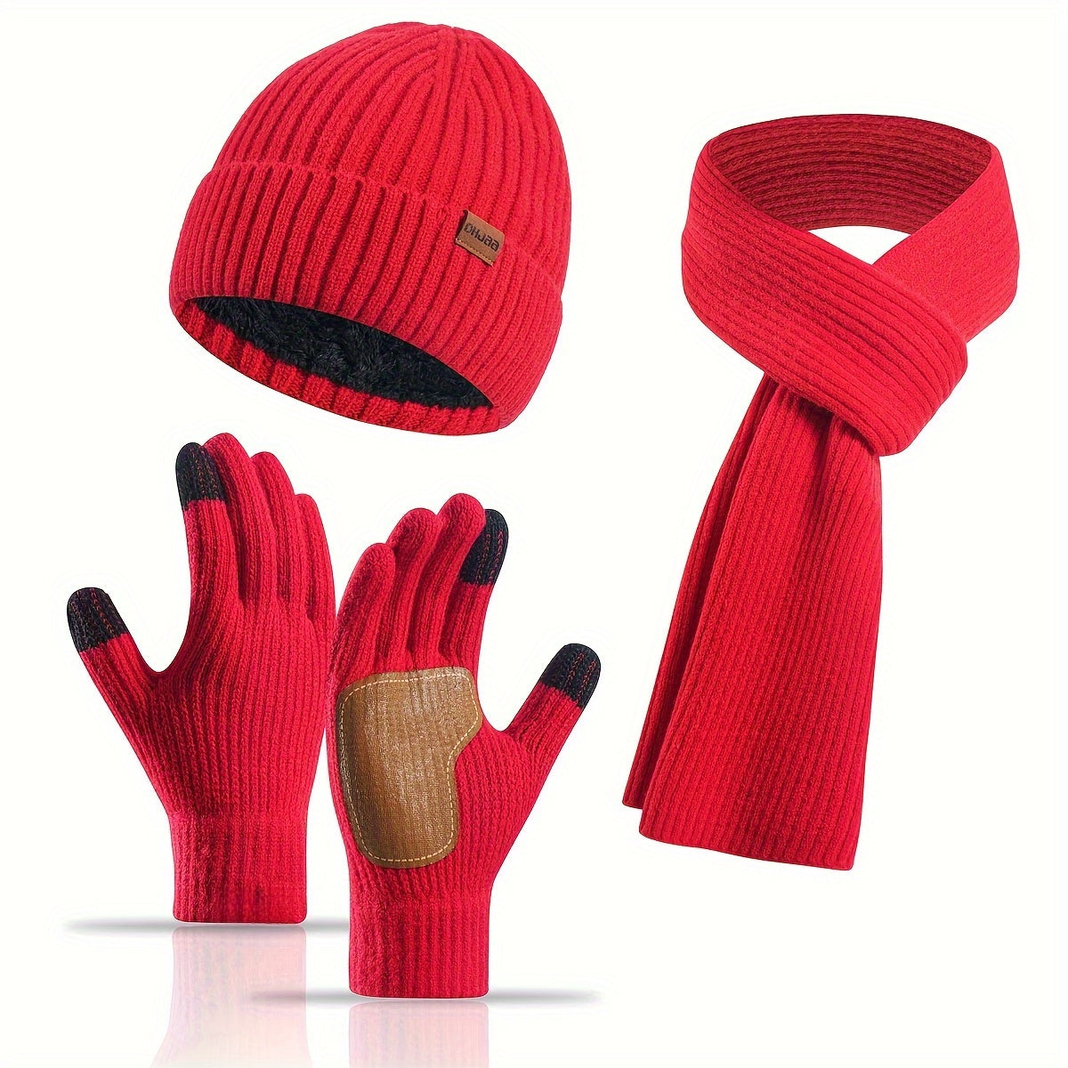 Unisex Winterset met Gebreide Muts, Sjaal en Handschoenen – Warm en Comfortabel voor Buitenactiviteiten