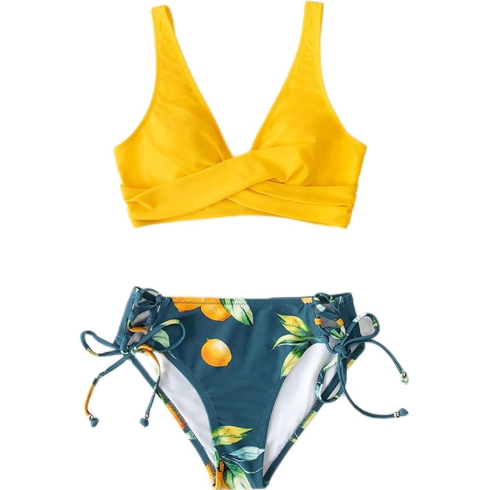 Alida Bikini Set met gebloemd onderstuk en wikkeltop met banden voor een heerlijk gevoel onder de zon