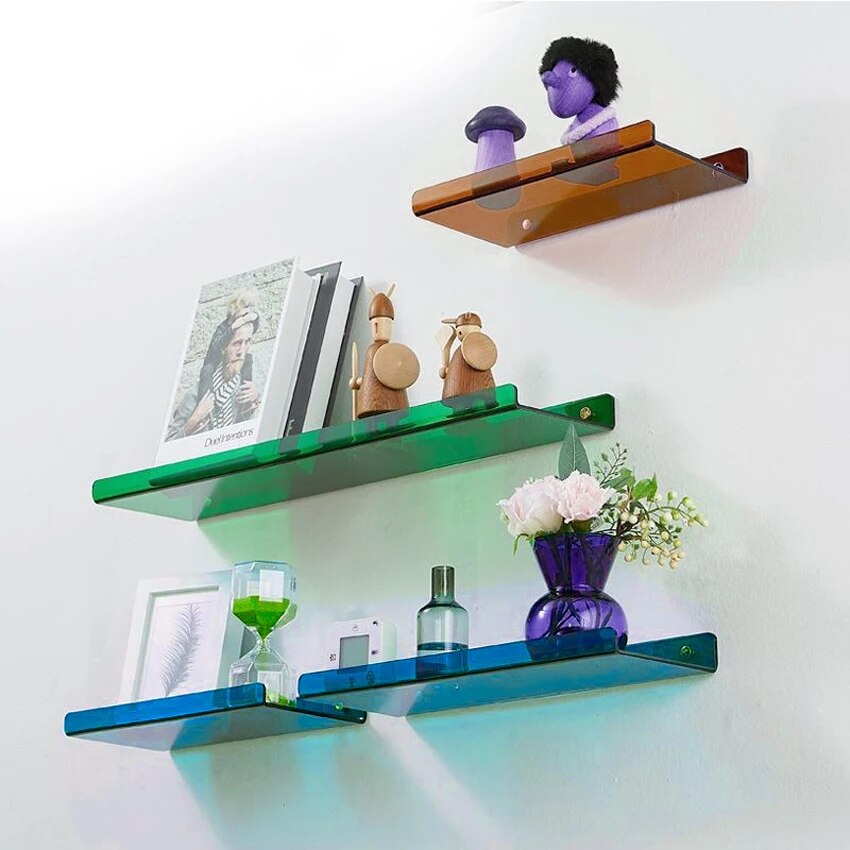 Vloeiende Wandplank - Industriële Wandplank - Doucheplank - Douchebord - Blauw
