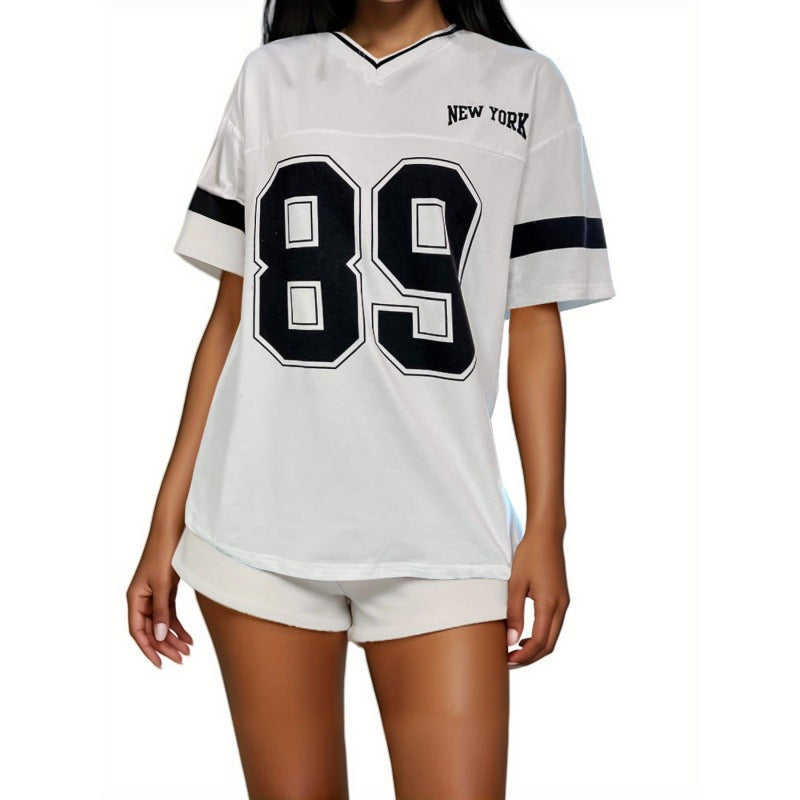 Sophie | Dames varsity shirt met V-hals