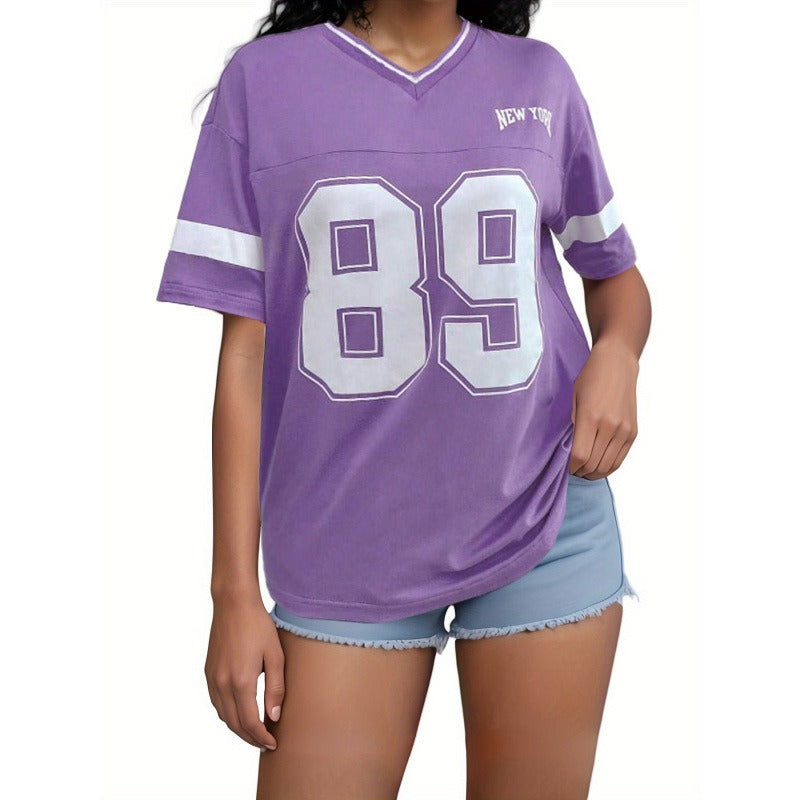 Sophie | Dames varsity shirt met V-hals