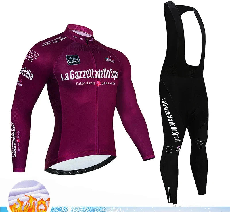 Cyclovent Thermische Fietsset Heren Winter - Lange Wielertrui en Fietsbroek met Zeem - Warme Ademende Wieleroutfit voor Herfst en Winter