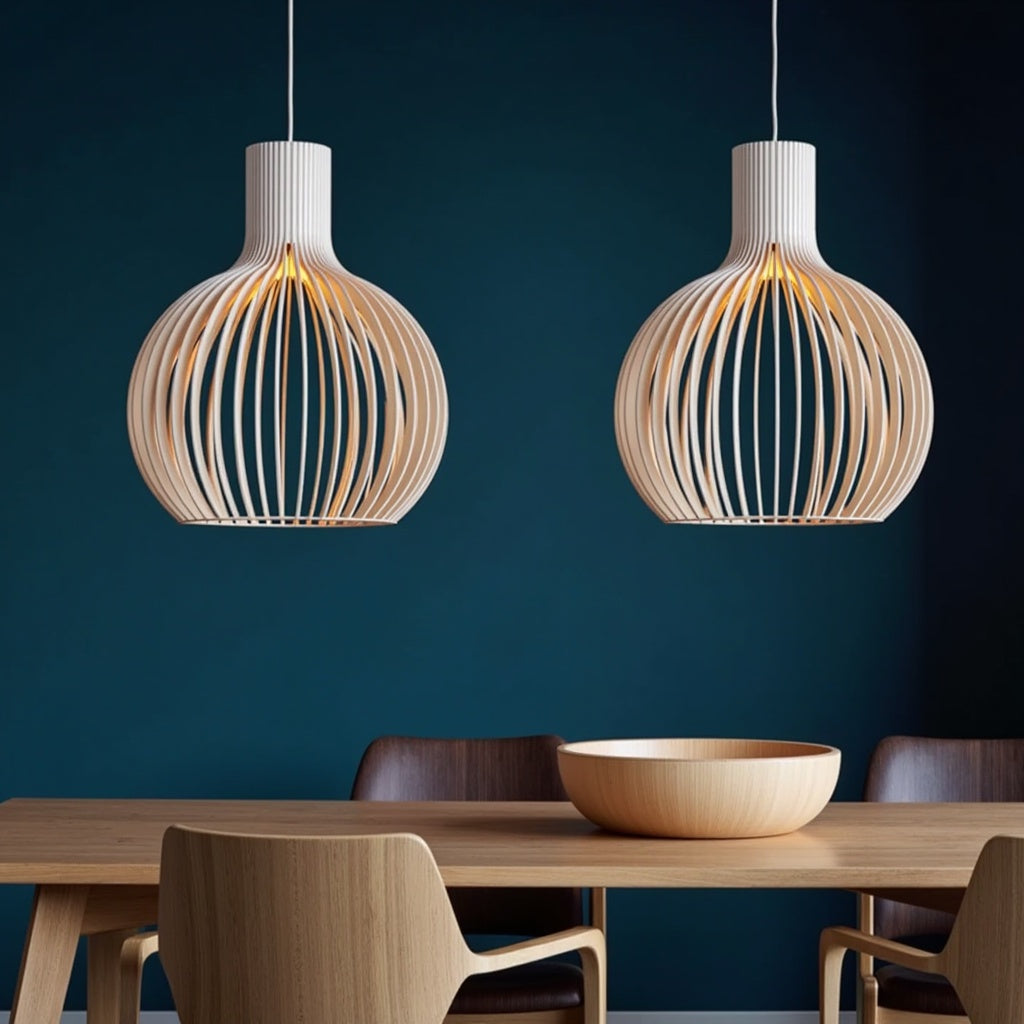 Zenthra Houten Hanglamp - Stijlvolle Hanglamp voor Eettafel, Woonkamer en Slaapkamer