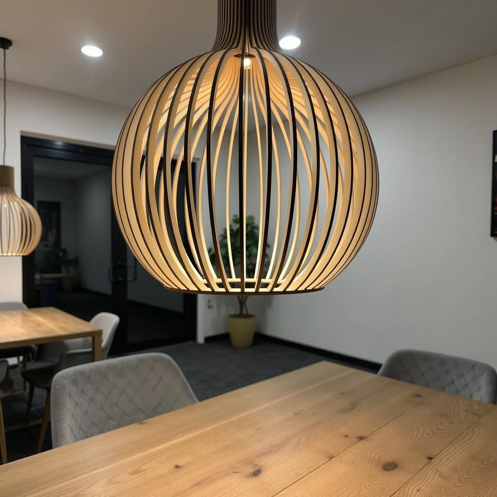 Zenthra Houten Hanglamp - Stijlvolle Hanglamp voor Eettafel, Woonkamer en Slaapkamer