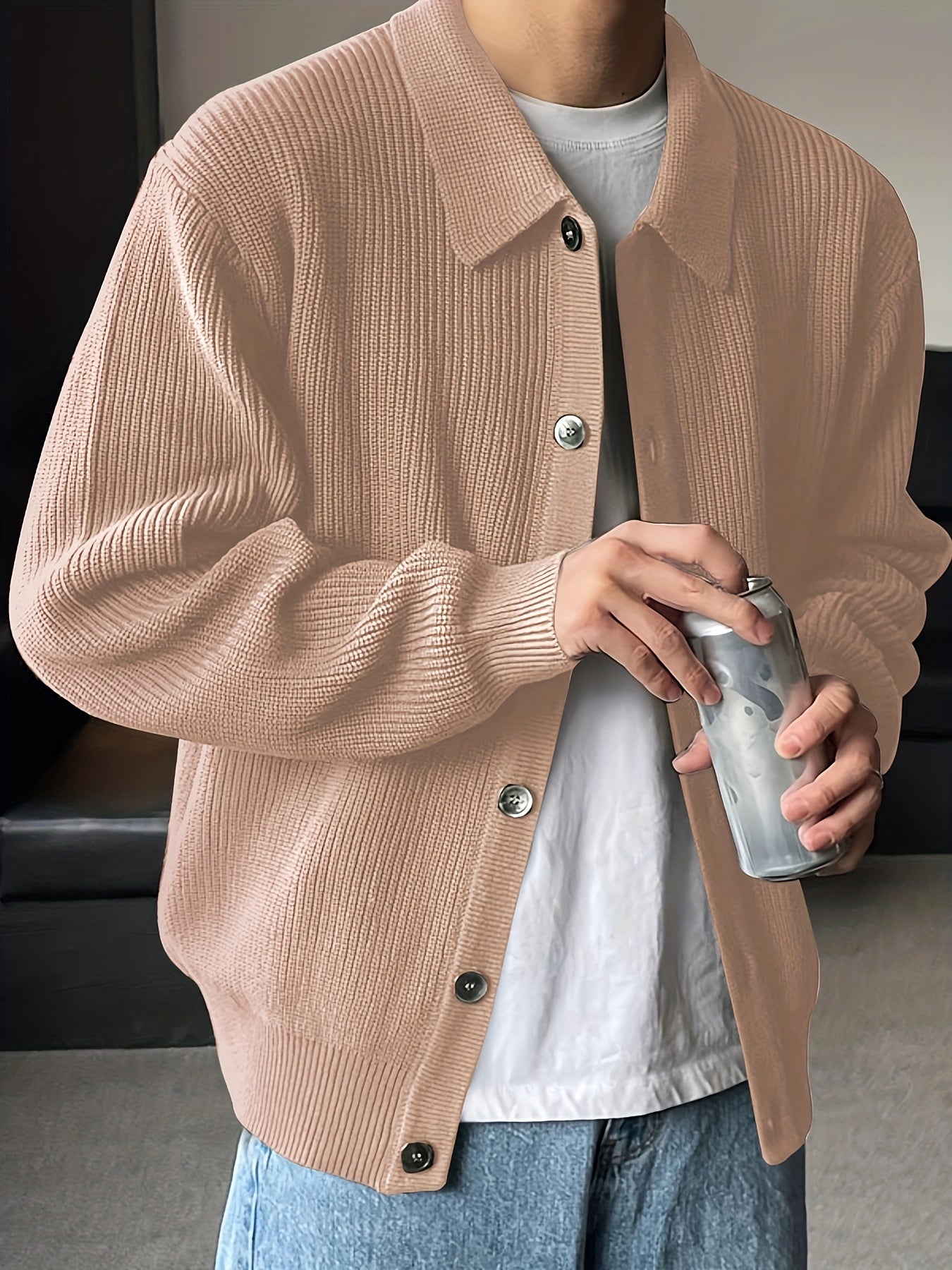 Casual Gebreide Merinowollen Trui / Vest Met Knopen - Regular Fit - Menswear Prime - MP 57 - Essential in Meerdere Kleuren