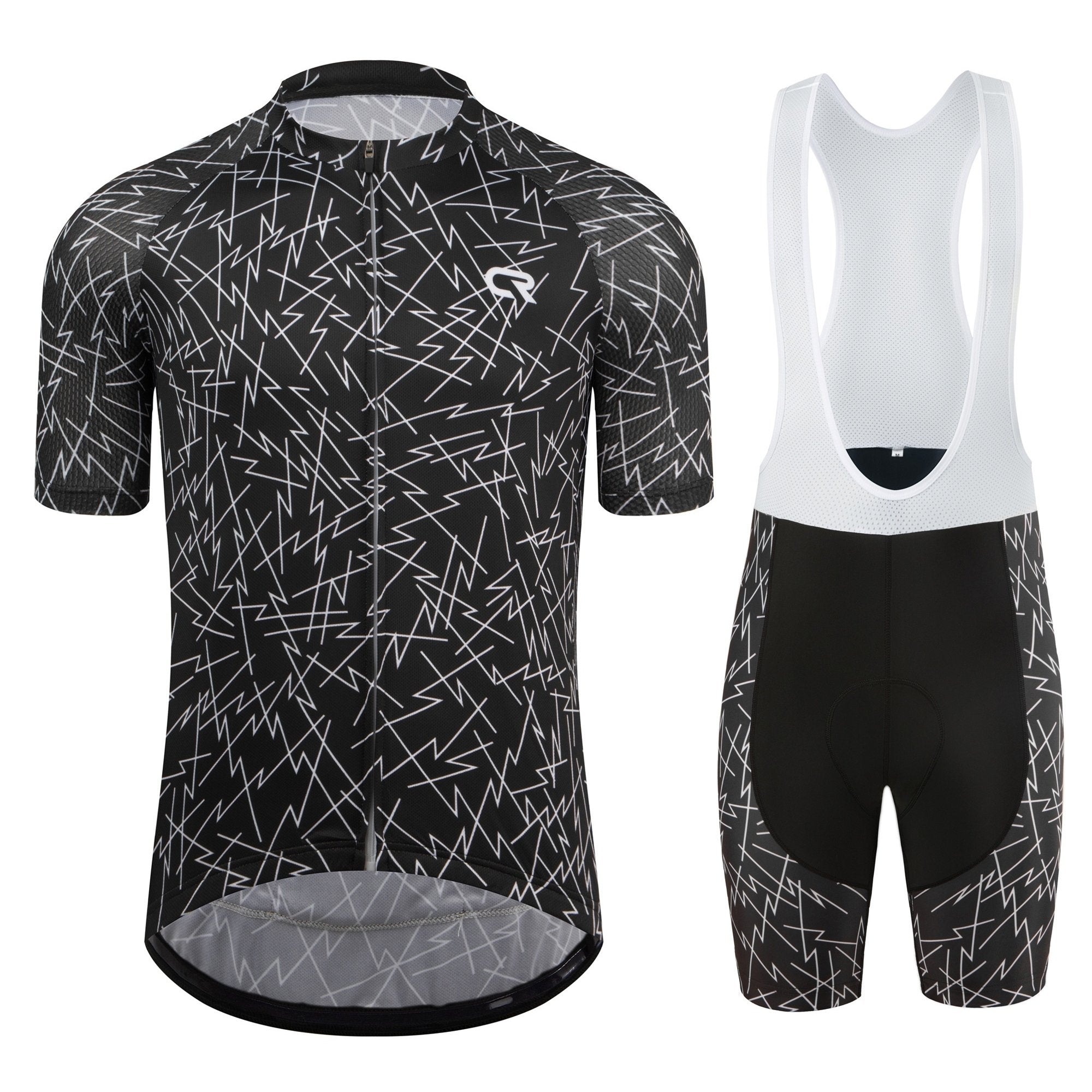 Grafisch zwart wielertrui | Wielerkleding | Geavanceerd Fietsjersey