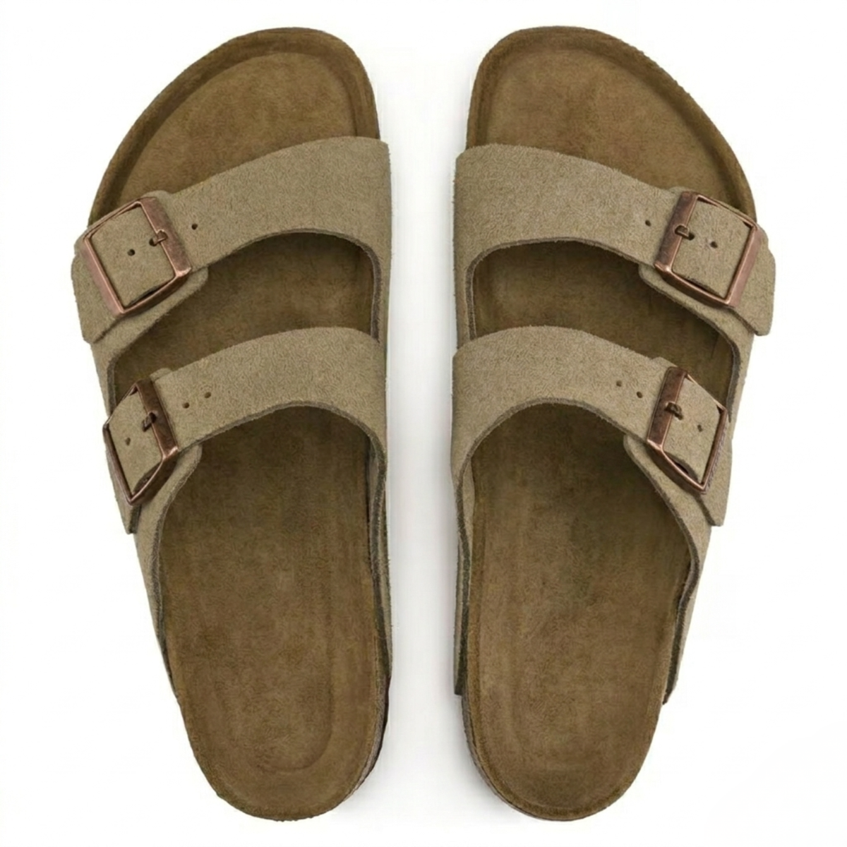 Arizona | Taupe Suède – Casual Sandalen met Zachte Anatomische Voetbed