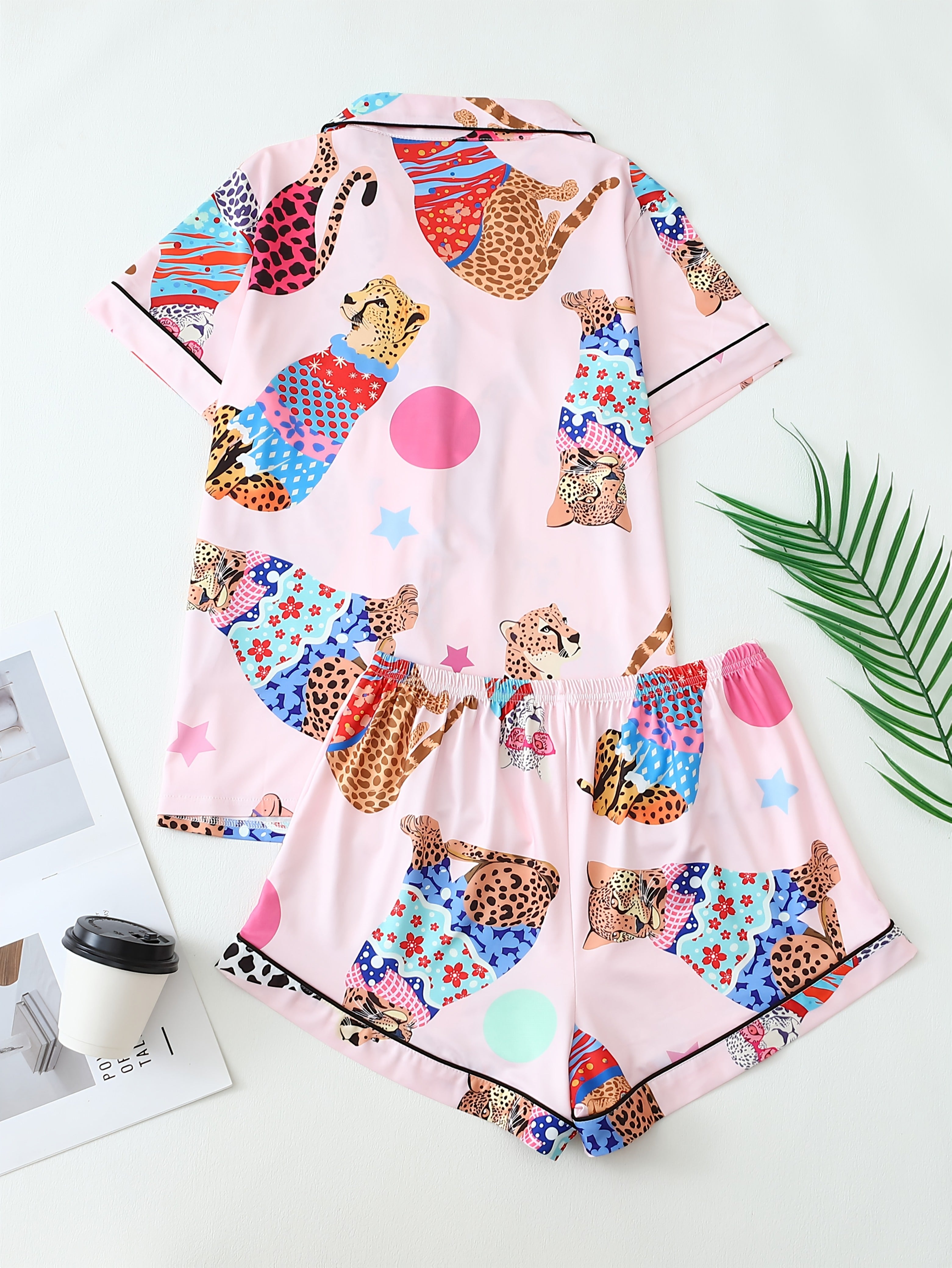 Kleurrijke Pyjama Set | Zomerset dames | Comfortabele Thuisoutfit