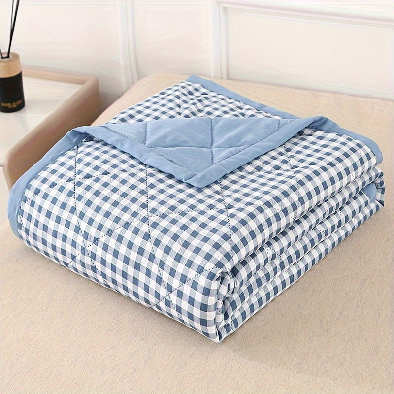 Preppy Style Plaid Summer Quilt | Lightweight quilted bedspread - Suitable for all seasons