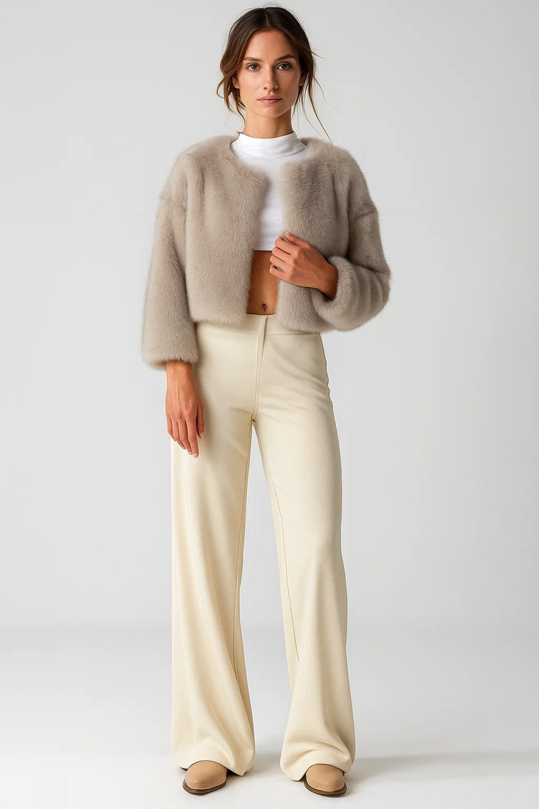 Dames Jas | Premium Cropped | Zachte Textuur | Winter
