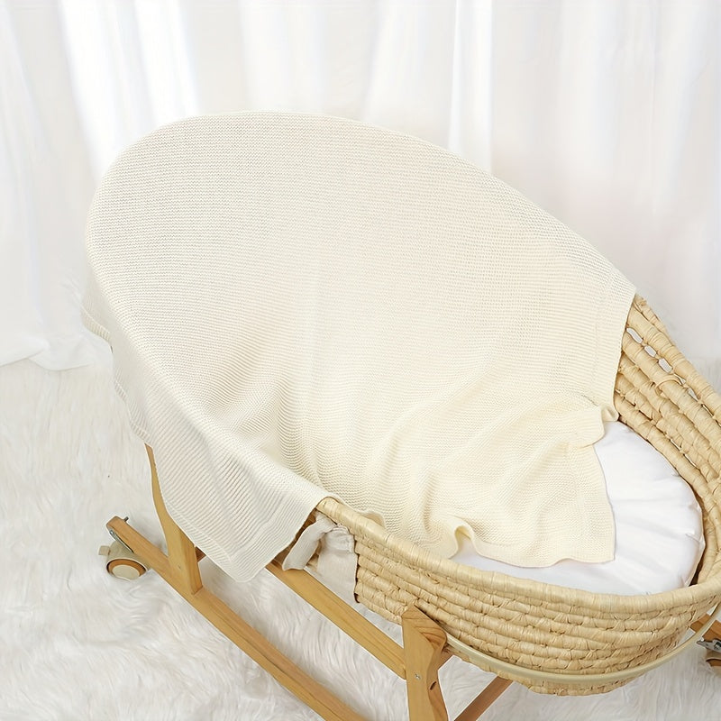 Soft Cotton Knit Swaddle Deken | Effen kleur, geometrisch patroon - Perfect voor diverse gelegenheden