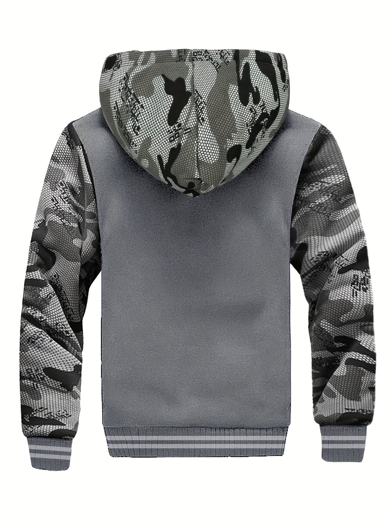 Visconte Heren Fleece Hooded Jacket – Warme Colorblock Winterjas, Casual Capuchonjas voor Herfst & Winter