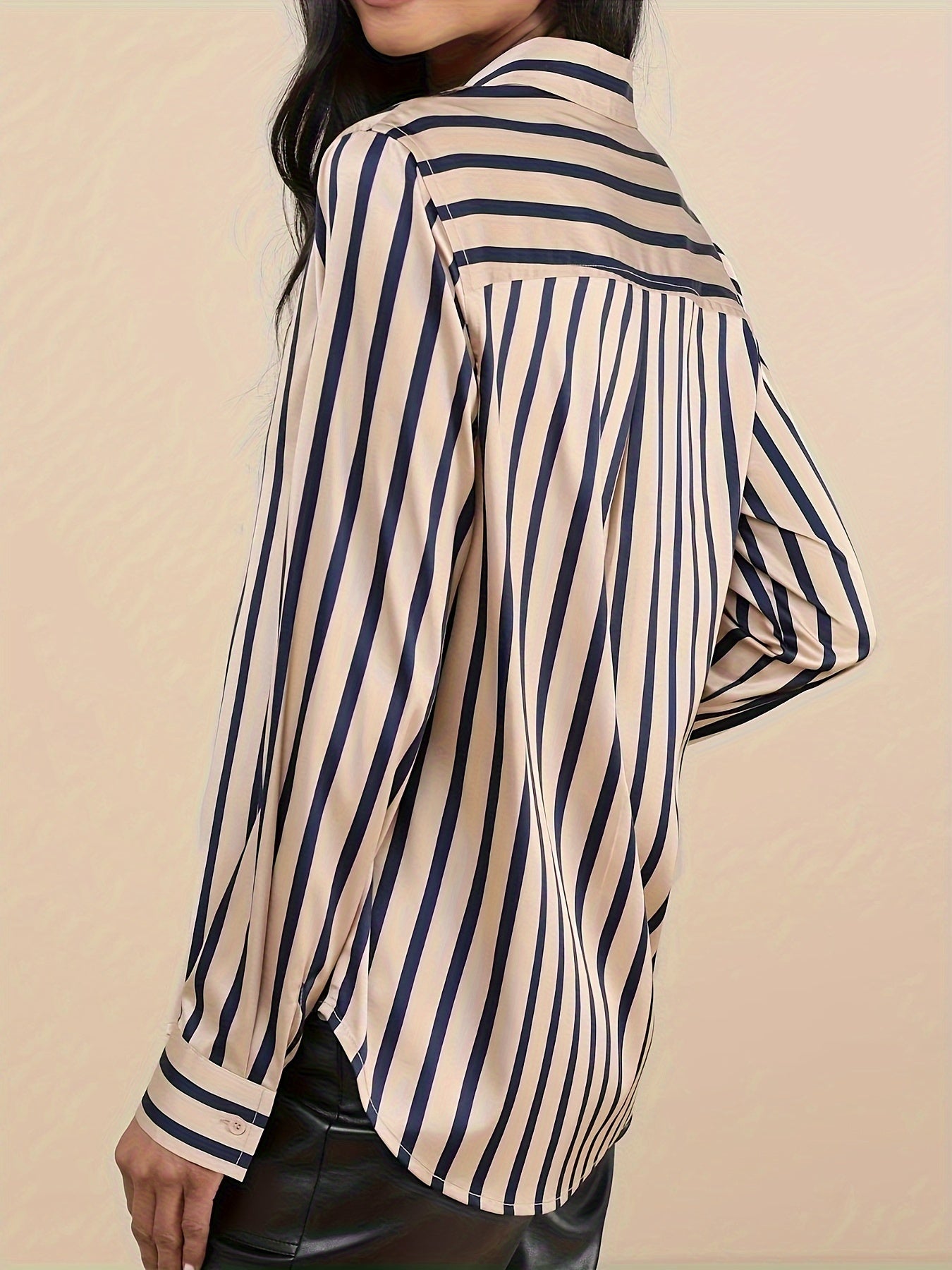 Striped Button-Up Dames Blouse | Duurzaam - Must-Have - Stijlvol & Comfortabel - Lente/Zomer/Herfst