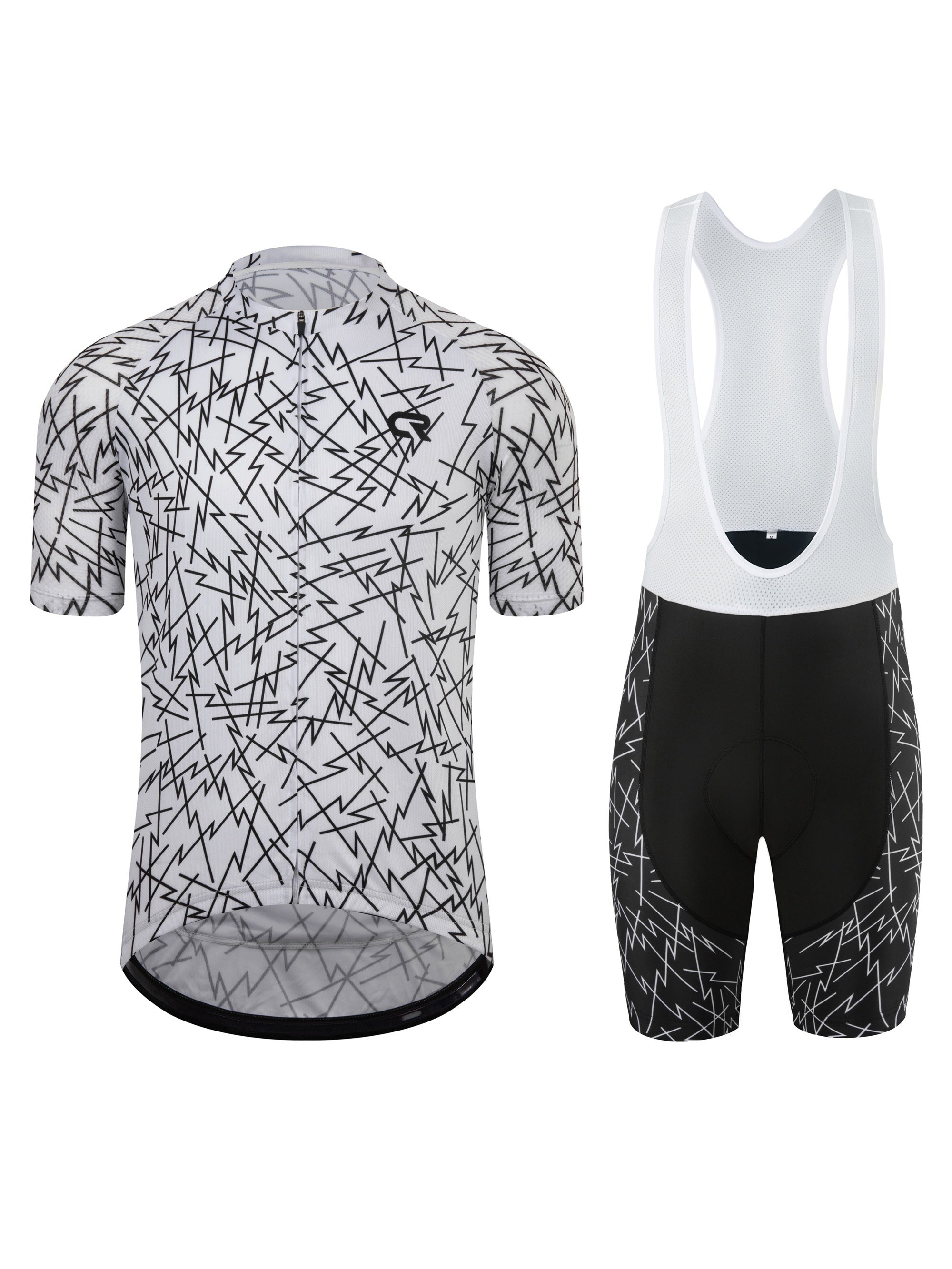 Grafisch zwart wielertrui | Wielerkleding | Geavanceerd Fietsjersey