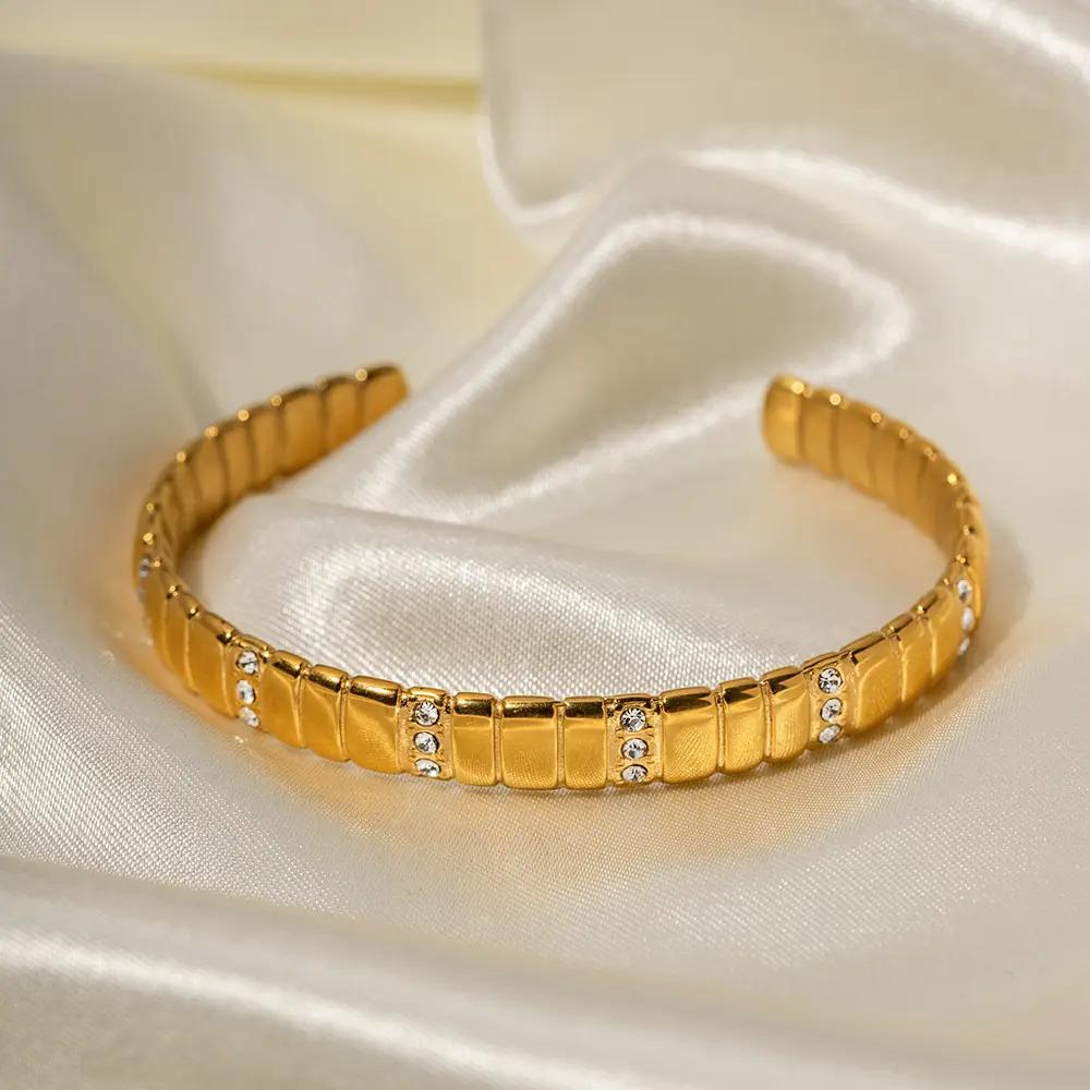 Visconte | Elegante Gouden & Steen Armband Bangles