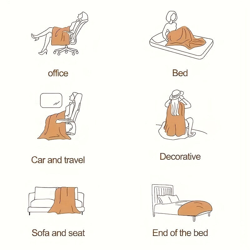 Double-sided Faux Rabbit Fleece Blanket | Soft Warm Blanket - Multifunctional for Bedroom, Sofa and Travel - For All Seasons